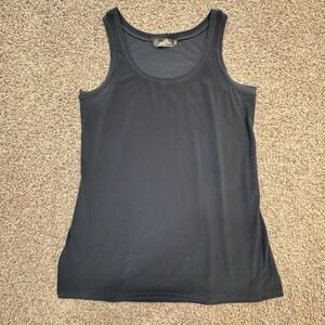 Sympli Women Tank Top Size 14 Navy Sleeveless‎ Stretch Layering Lagenlook